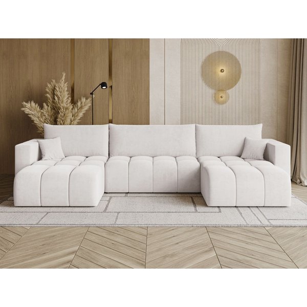 GrainGold Ecksofa U-Form Neva U, Set, Schlaffunktion, Freistehende, Bettkasten, DL-Mechanismus