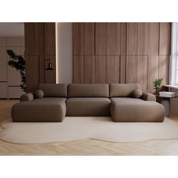 GrainGold Ecksofa U-Form Savana U, Set, Bettkasten, Schaum, Wellenfedern, Schlaffunktion, DL-Mechanismus