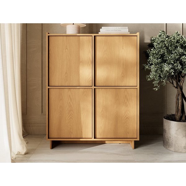 GrainGold Kommode Azumi (Set, Kommode, Push-to-open), Breite 98 cm, mit Push-to-open, hohe Kommode, für das Wohnzimmer