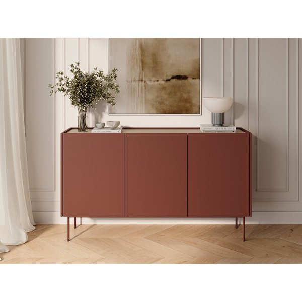 GrainGold Kommode Drevo (Set, Kommode, Metallfüße), Breite 144 cm, Metallbeine, abgesenkte Arbeitsplatte, Modern Stil