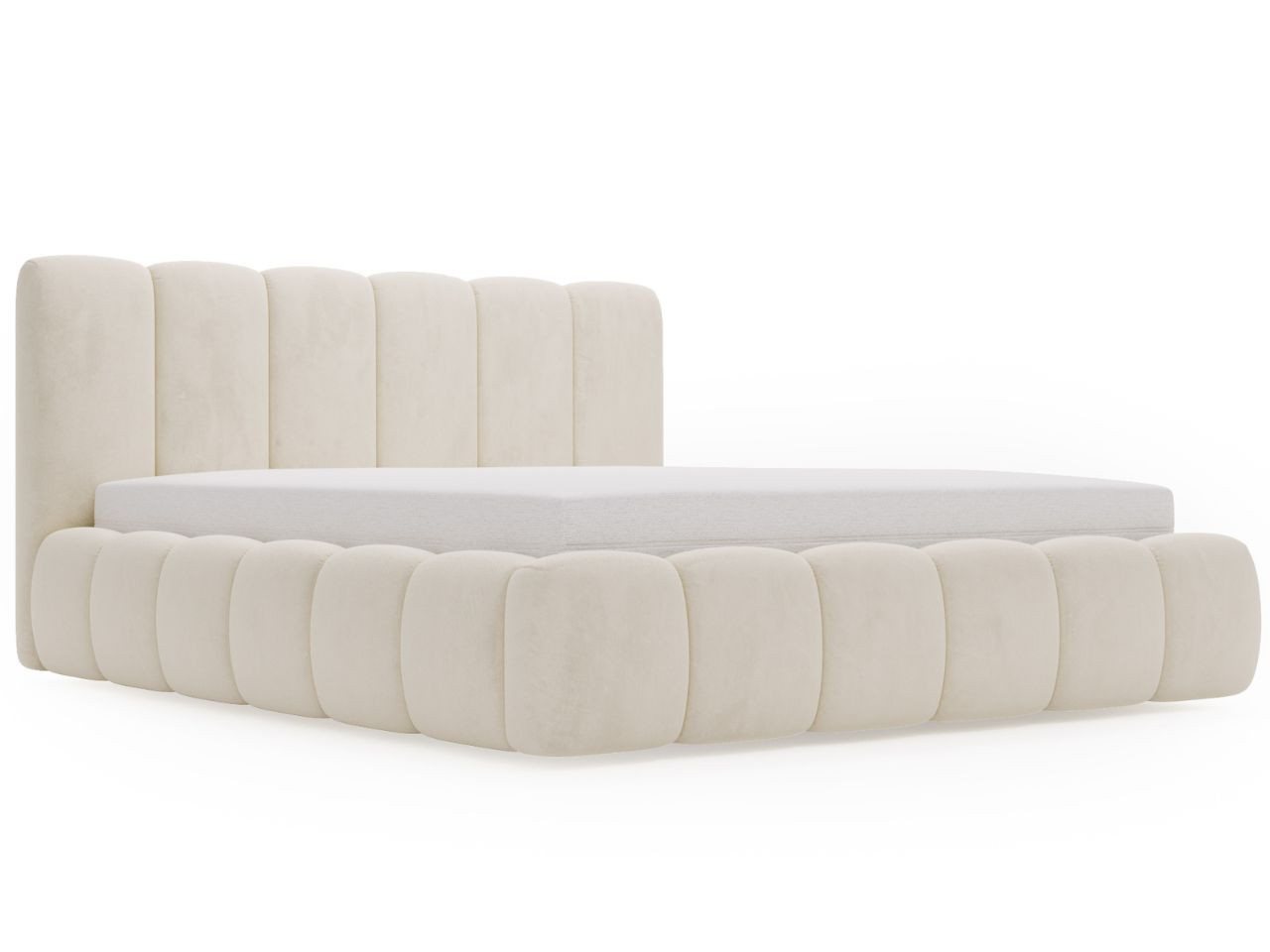 GrainGold Polsterbett Cloud (Set, Polsterbett, Kopfteil, Lattenrost), mit hohe Kopfteil, mit Lattenrost, für das Schlafzimmer, Elegant Stil – Bild 2 von 5