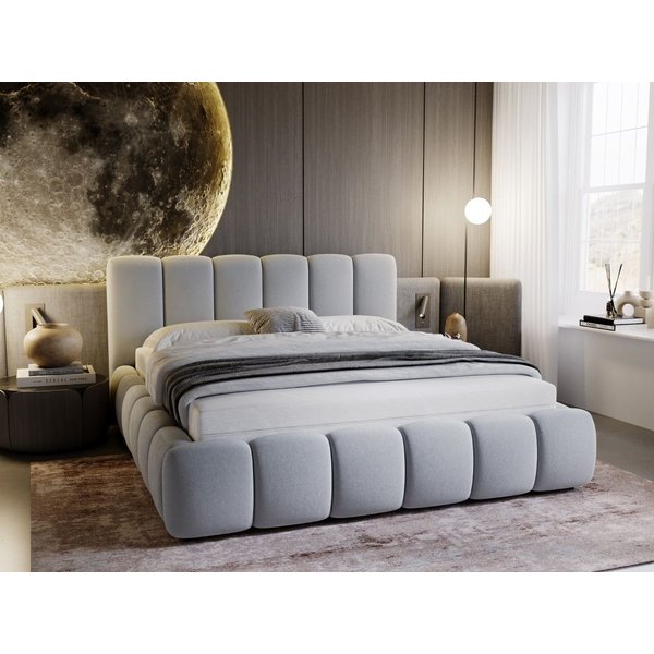 GrainGold Polsterbett Cloud (Set, Polsterbett, Kopfteil, Lattenrost), mit hohe Kopfteil, mit Lattenrost, für das Schlafzimmer, Elegant Stil