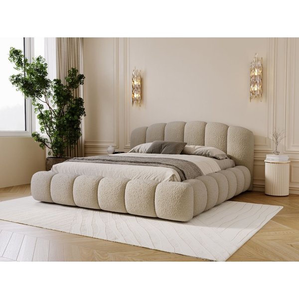 GrainGold Polsterbett Cloud Soft (Set, Polsterbett, Lattenrost, Bettkasten), mit Bettkasten, mit Lattenrost, Modern Stil, abgerundete Kopfstütze