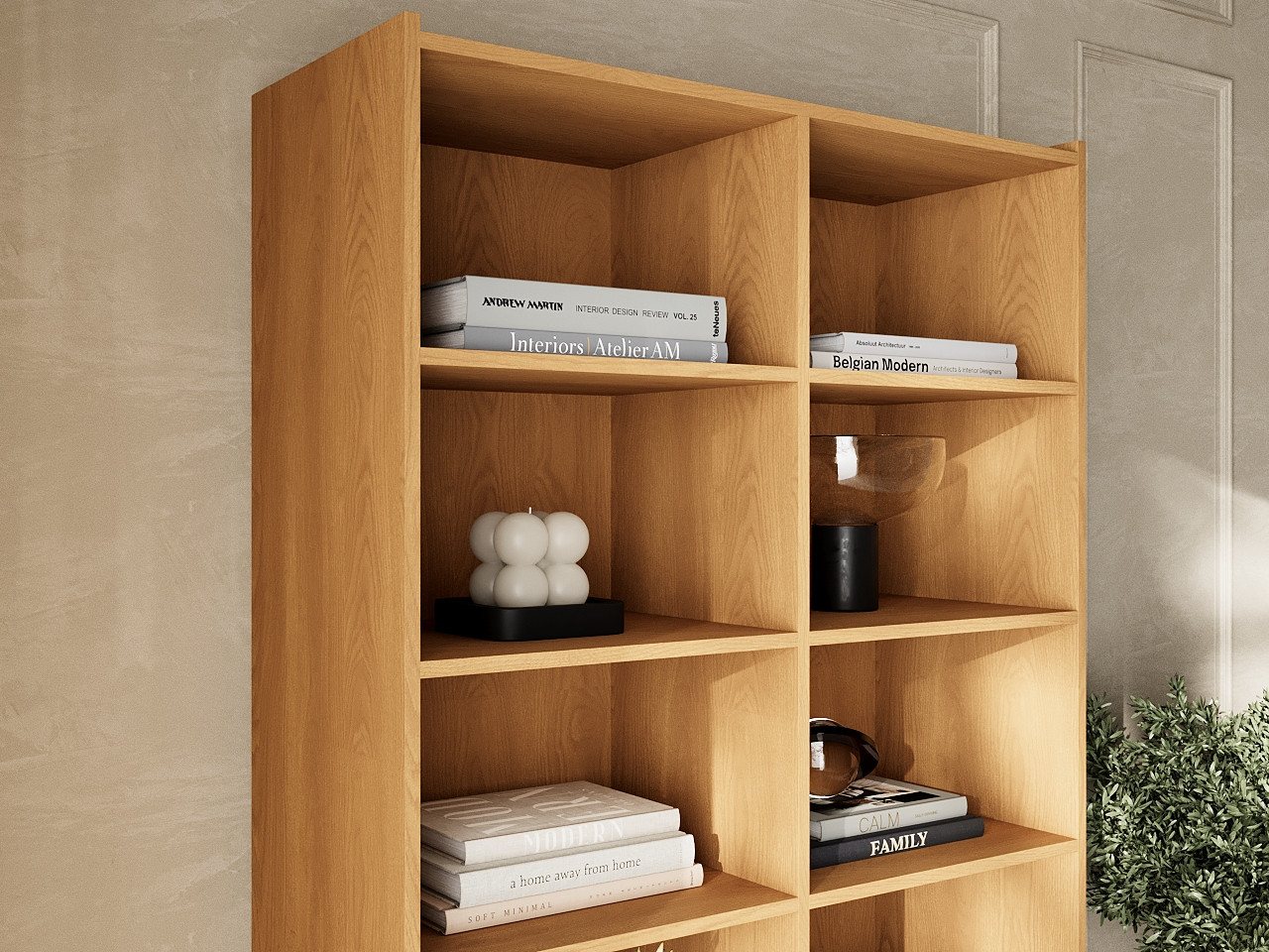 GrainGold Standregal Azumi, Set, Bücherregal, Breite 98 cm, mit Push-to-open, für das Wohnzimmer – Bild 4 von 5