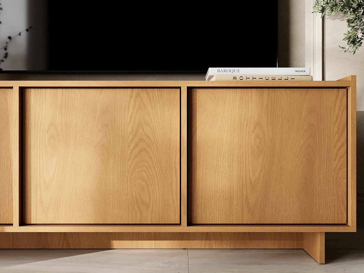 GrainGold TV-Schrank Azumi (Set, TV-Schrank, Push-to-open) Breite 147 cm, mit Push-to-open, Karamell-Eiche, für das Wohnzimmer – Bild 4 von 5