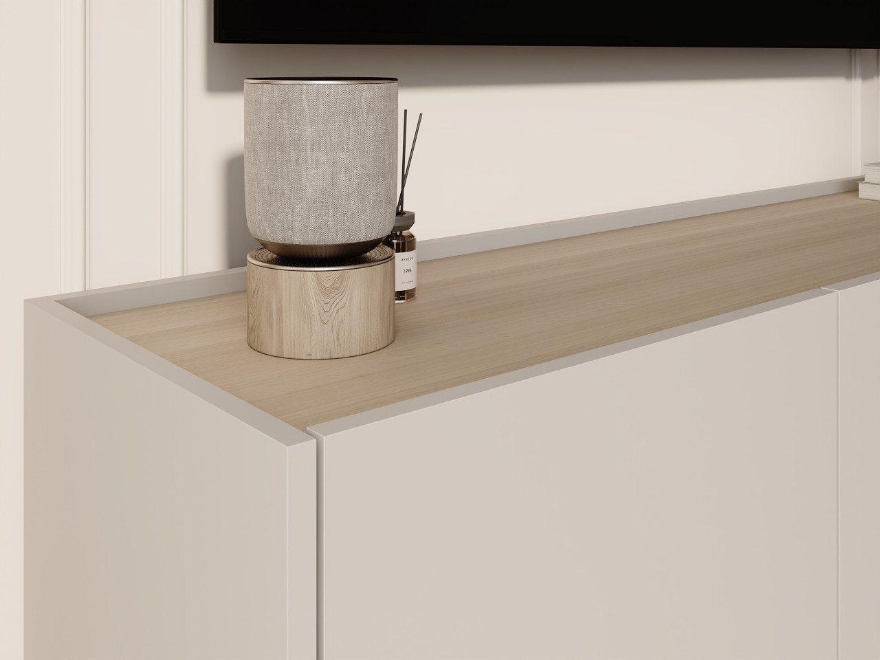 GrainGold TV-Schrank Drevo (Set, TV-Schrank, Metallbeine) Breite 144 cm, Metallbeine, Laminierte Platte, Modern Stil – Bild 3 von 5