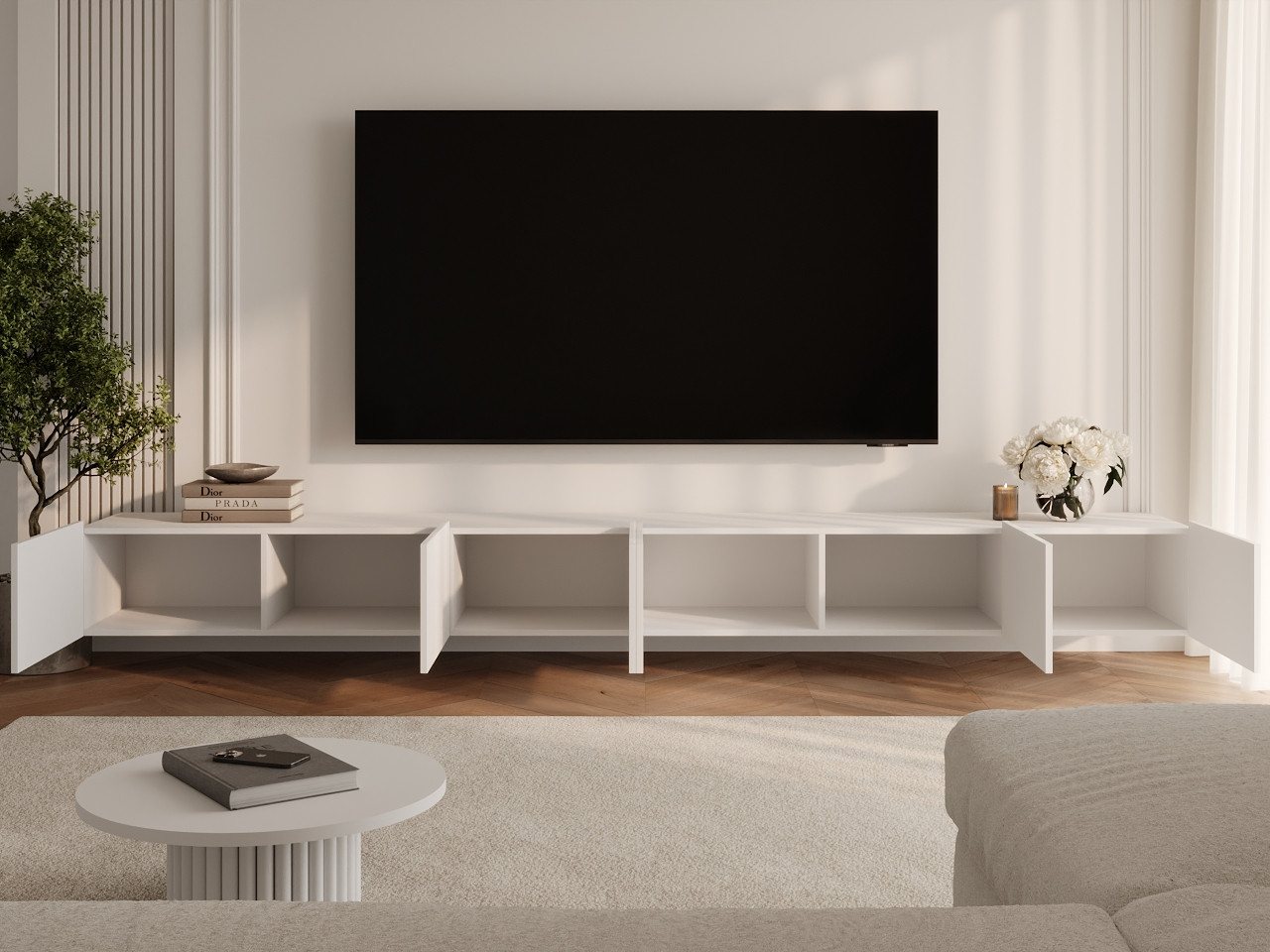 GrainGold TV-Schrank Kioto (Set, TV-Schrank) Soft-Closing-System, Breite 300 cm, für das Wohnzimmer – Bild 3 von 5