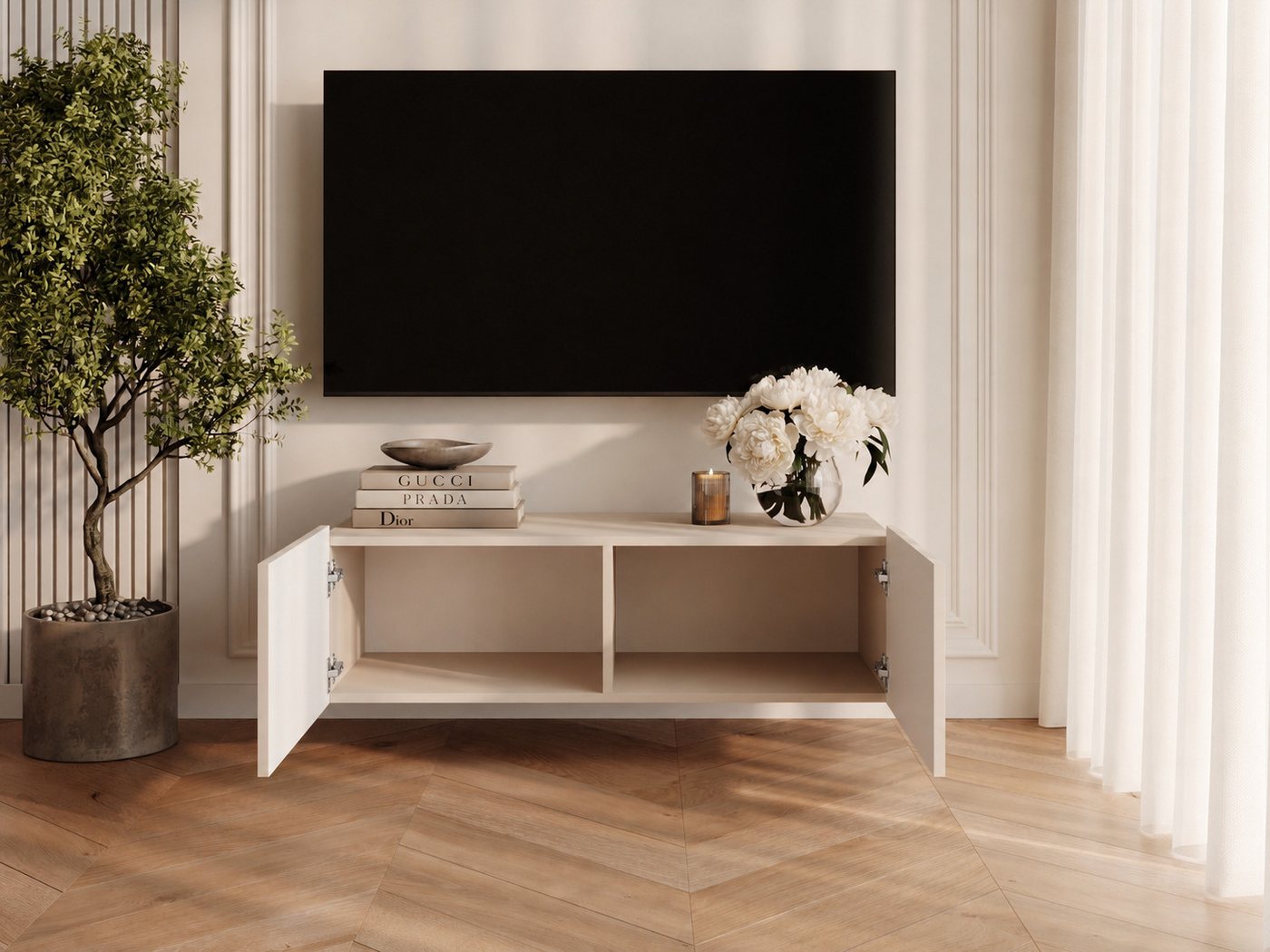 GrainGold TV-Schrank Kioto (Set, TV-Schrank) Soft-Closing-System, Breite 110 cm, für das Wohnzimmer – Bild 3 von 5