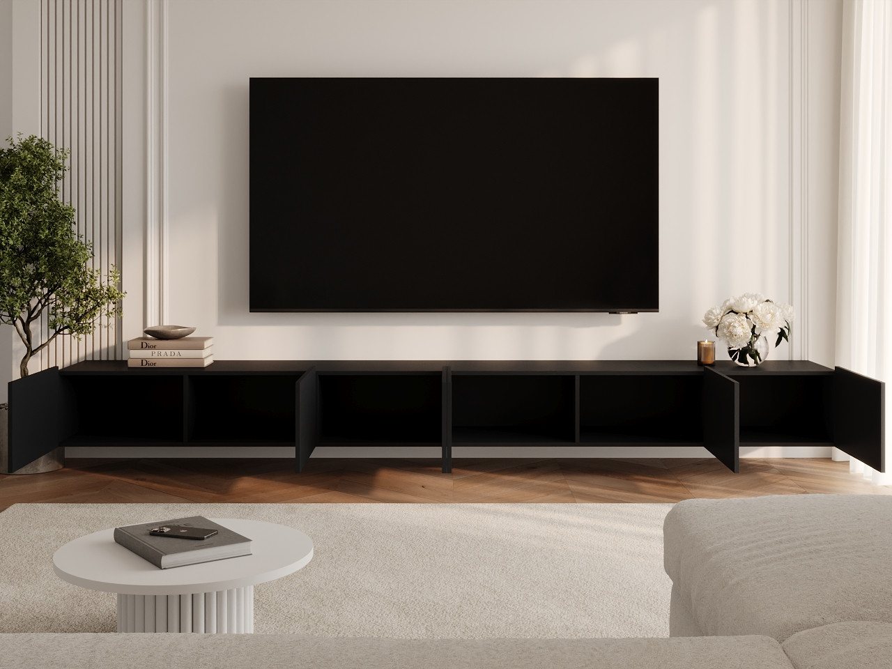 GrainGold TV-Schrank Kioto (Set, TV-Schrank) Soft-Closing-System, Breite 300 cm, für das Wohnzimmer – Bild 3 von 5