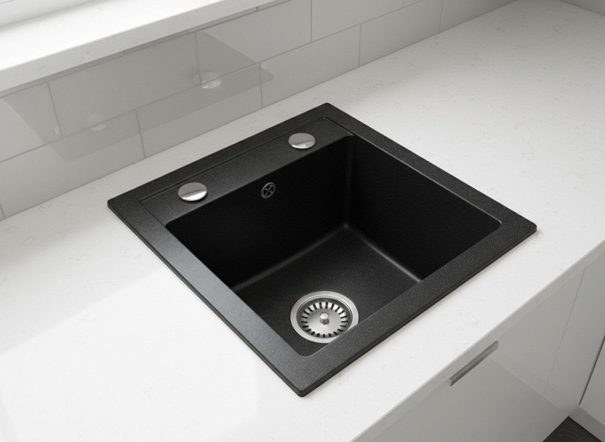 Faizee Home Granitspüle Faizee Home, Granitspüle Compact 44×41,5 cm – Küchenspüle Spülbecken – Bild 3 von 3