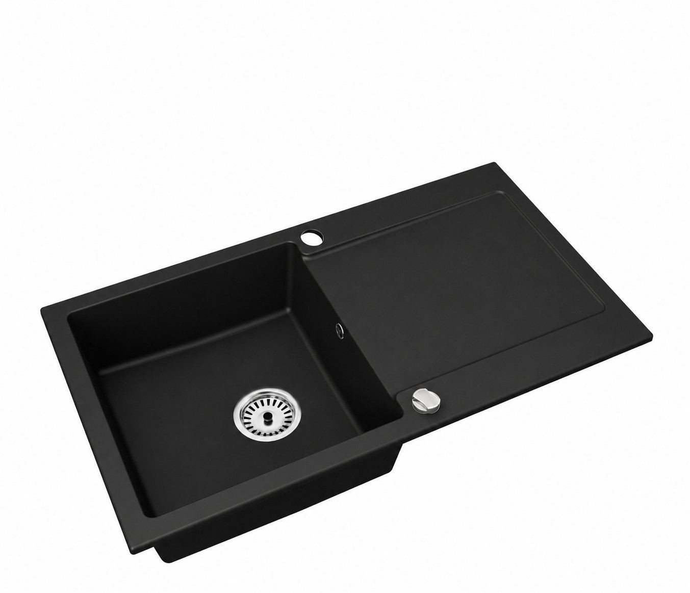 Faizee Home Granitspüle Faizee Home Granitspüle 90x50 cm, eckig, mit Abtropffläche & Siphon – Bild 3 von 5