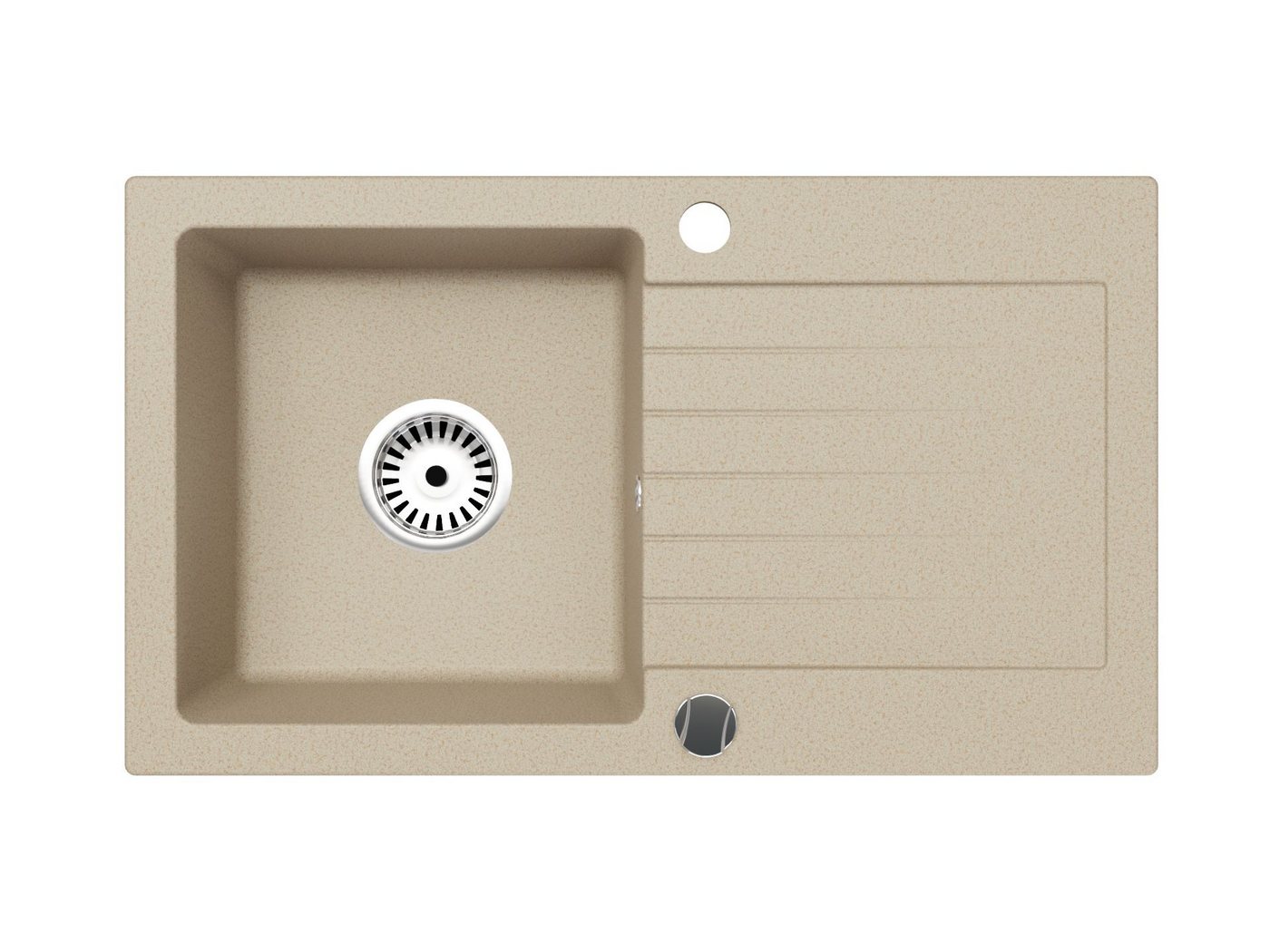 Faizee Home Granitspüle Granitspüle Faizee Home Granitspüle Alisha/Element, 75x43,5 cm (Alisha), (Einzelspüle, Granitspüle mit Siphon-Set), Reversibel montierba – Bild 3 von 5