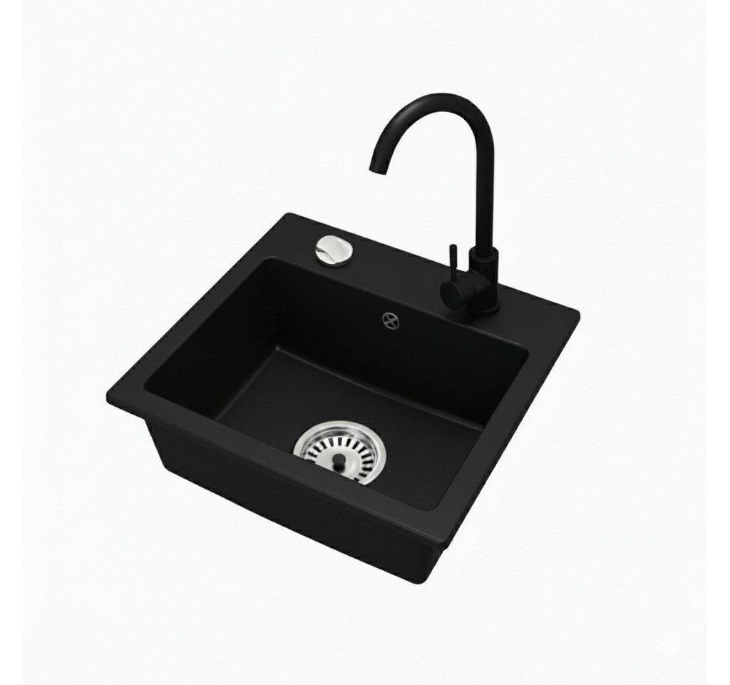 Faizee Home Granitspüle Faizee Home, Granitspüle Compact 44×41,5 cm – Küchenspüle Spülbecken – Bild 3 von 3