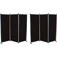 GRASEKAMP Paravent 2er Set (3-teilig, Schwarz)