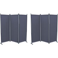 GRASEKAMP Paravent 2er Set (3-teilig, Grau)