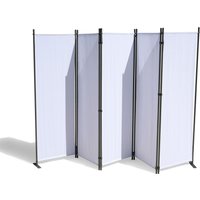 GRASEKAMP Paravent uni (5-teilig, Weiß)