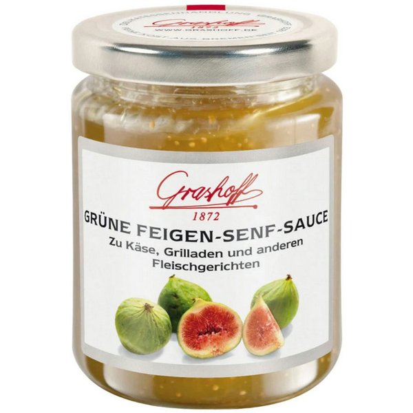 Grashoff Saucen, Grashoff Grüne Feigen Senf Sauce zu Käse und Fleischgerichten 200ml