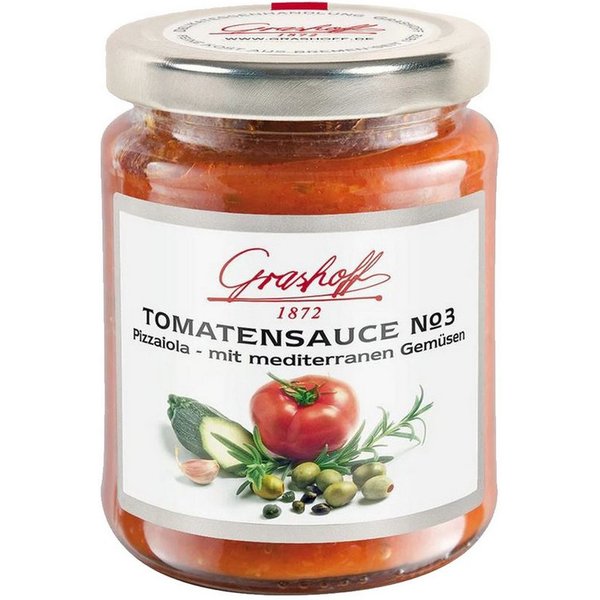 Grashoff Saucen, Grashoff Tomatensauce No. 3 nach mediterrane Art mit Gemüse 200ml