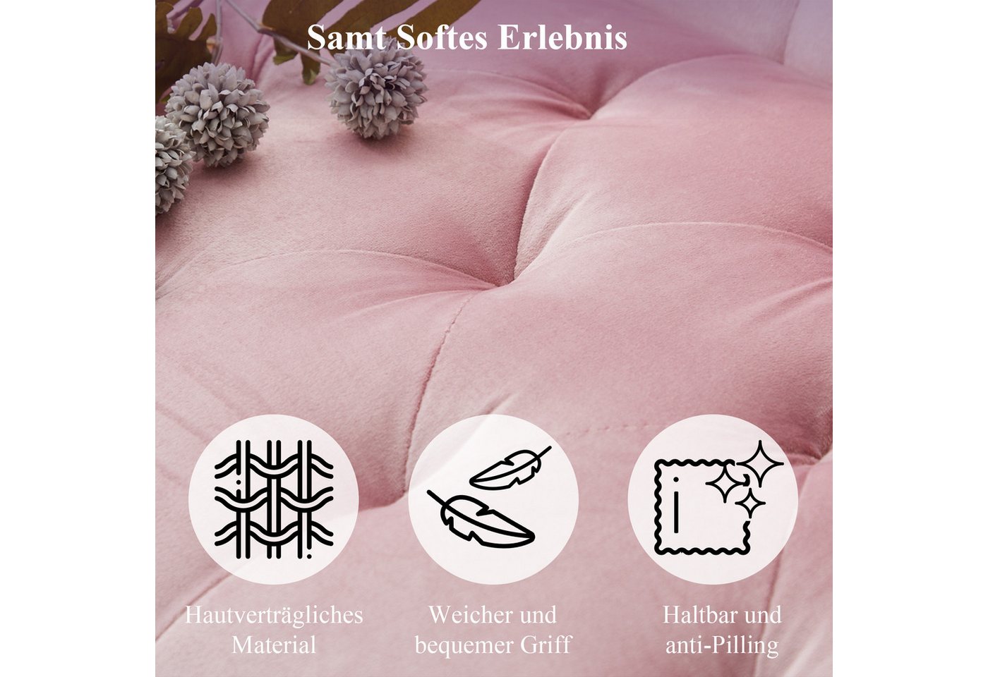 GRAVFORCE Sofa mit Ladeports und Becherhaltern 151cm Blau Samt, 1 Teile, für Wohnzimmer und Büro – Bild 5 von 5