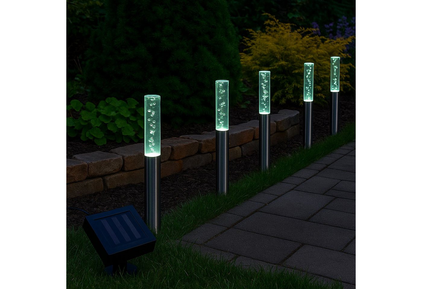 Gravidus LED Solarleuchte 6er Set LED Solarleuchten Bubbles für stimmungsvolle Beleuchtung – Bild 5 von 5