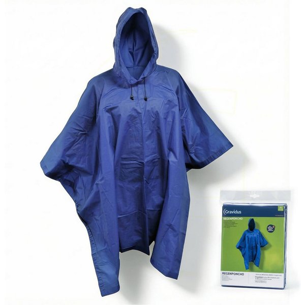 Gravidus Regenponcho Regenponcho mit Kapuze blau Unisex (1-St)