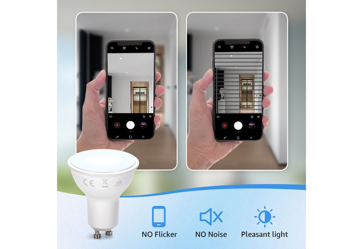 Great Jacob LED-Leuchtmittel GU10 LED Lampe, Glühbirnen Warmweiß 3000K, 6W Ersetzt 128W, 945Lm – Bild 5 von 5