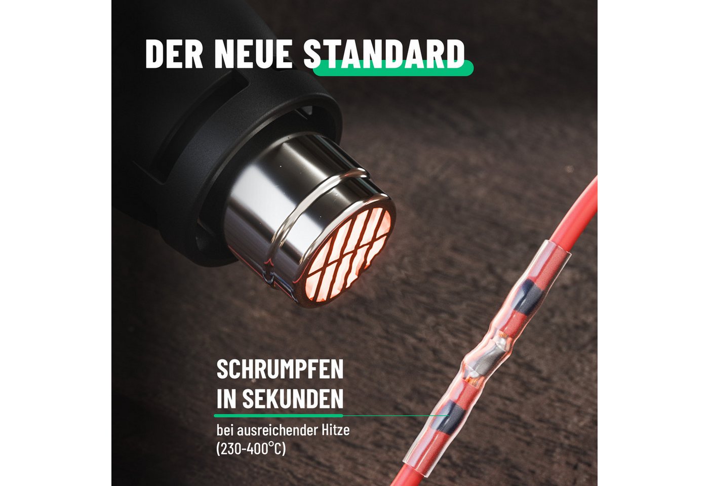greate. Lötkabelschuh 400er Set Lötverbinder mit Schrumpfschlauch - Schrumpfverbinder, 400-tlg. – Bild 3 von 5