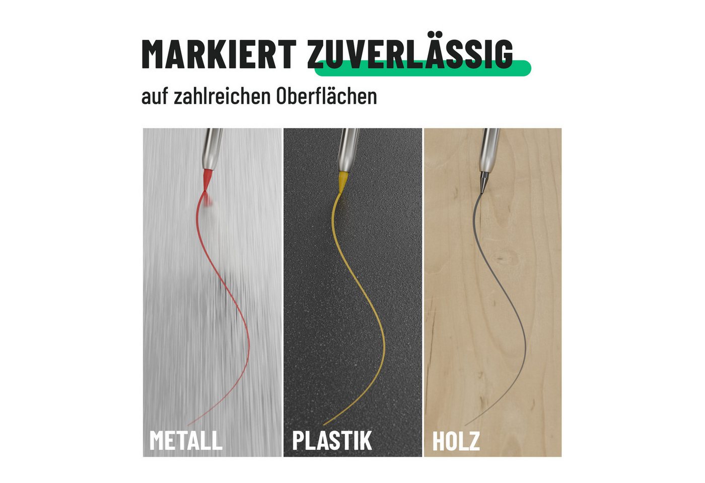 greate. Marker 2x Tieflochmarker Bleistift - Handwerker Bleistift Baustelle, (2-tlg), inklusive Spitzer – Bild 4 von 5