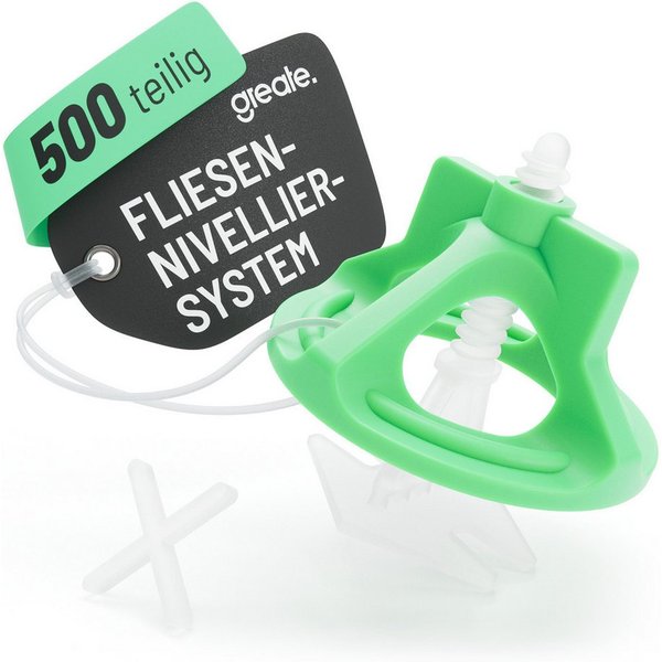 greate. Nivelliersystem 500-teiliges Fliesen Nivelliersystem 2mm - Fliesenverlegehilfe Set (500-St)