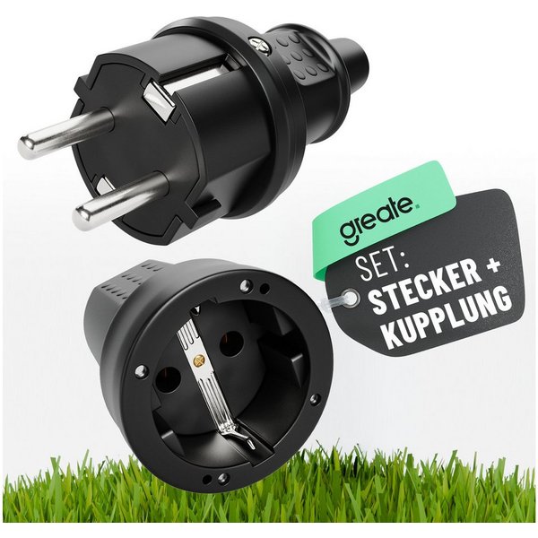 greate. Steckdose Schutzkontakt Stecker & Kupplung IP44, Schutzkontaktstecker & Kupplung, 1-St.