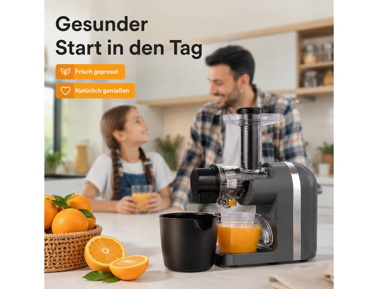 Greatfinds Slow Juicer, 200 W, 7-Stufen-Schnecke für klare, saubere Safttrennung – Bild 3 von 5