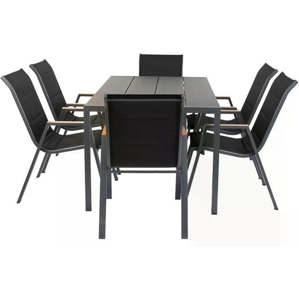 Greemotion Gartenlounge-Set Merida mit Tisch und Stapelstühlen, (7-tlg)