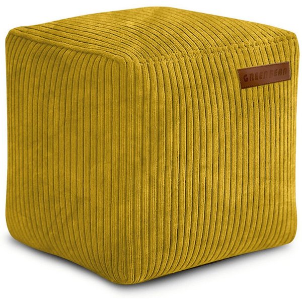Green Bean Pouf Cube Cord (Indoor Sitzhocker Sitzkissen Fußhocker Relax-Sessel, Made in Germany), die ideale Ergänzung zum Sitzsack