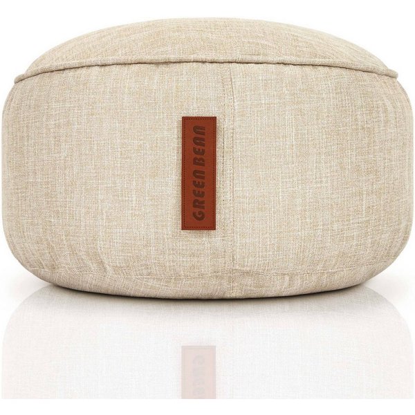 Green Bean Pouf Sitzsack-Hocker Home Linen 45x25cm (Sitzsack-Hocker 45x25cm mit EPS-Perlen Füllung -, Fußhocker Fußkissen Sitz-Pouf für Sitzsäcke), Bodenkissen 