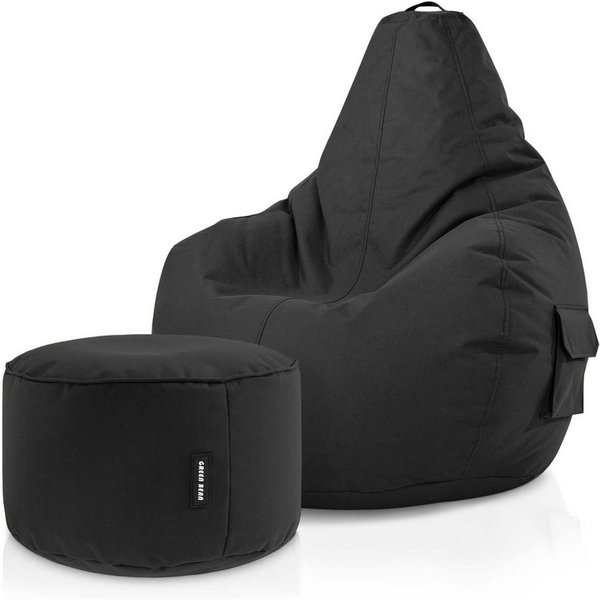 Green Bean Sitzsack Gaming Sitzsack + Hocker Cozy+Cube (Gaming Chair mit Fußhocker), Set Sitzsack mit Sitzhocker, Sitzkissen, Relax-Sessel