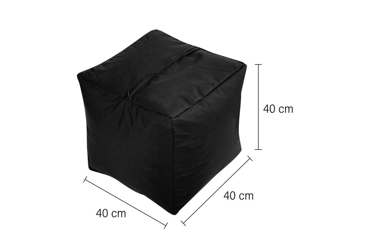 Green Bean Sitzsack Sitzsack-Hocker Pouf Cube 40x40x40cm (Hocker 40x40x40cm mit EPS-Perlen Füllung, Fußhocker Fußkissen Sitz-Pouf für Sitzsäcke), Bodenkissen fü – Bild 5 von 5