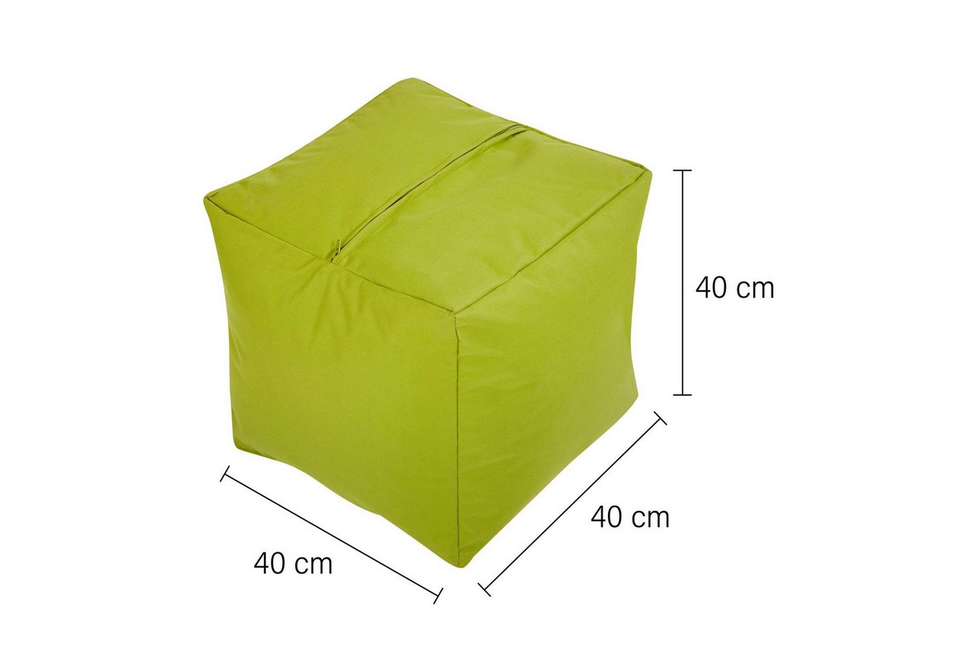 Green Bean Sitzsack Sitzsack-Hocker Pouf Cube 40x40x40cm (Hocker 40x40x40cm mit EPS-Perlen Füllung, Fußhocker Fußkissen Sitz-Pouf für Sitzsäcke), Bodenkissen fü – Bild 5 von 5