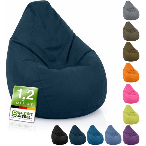 Green Bean Sitzsack Kinder Sitzsack Drop 60x60x90cm (mit Rückenlehne 60x60x90cm - Indoor Sitzkissen 220L EPS-Perlen Füllung, Kuschelig Waschbar), Bean Bag Boden