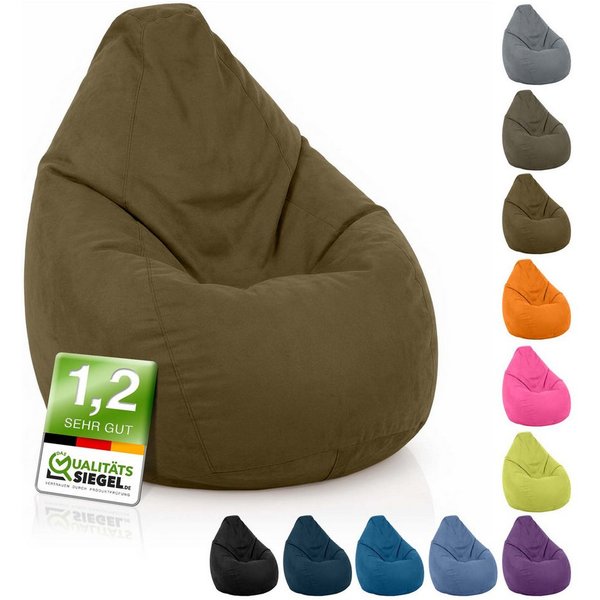 Green Bean Sitzsack Kinder Sitzsack Drop 60x60x90cm (mit Rückenlehne 60x60x90cm - Indoor Sitzkissen 220L EPS-Perlen Füllung, Kuschelig Waschbar), Bean Bag Boden