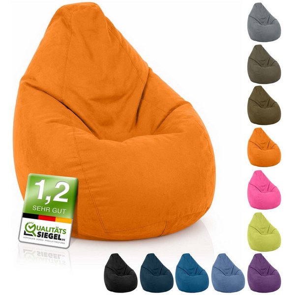 Green Bean Sitzsack Kinder Sitzsack Drop 60x60x90cm (mit Rückenlehne 60x60x90cm - Indoor Sitzkissen 220L EPS-Perlen Füllung, Kuschelig Waschbar), Bean Bag Boden