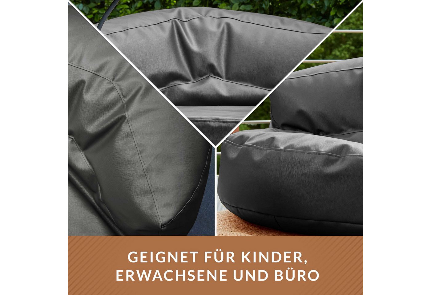 Green Bean Sitzsack Sitzsack Kunstleder Sofa Indoor Lounge (Indoor & Outdoor, abwaschbarer Bezug, hoher Sitzkomfort, Sitzlounge), Couch / Lounge im Sitzsack-Des – Bild 3 von 5