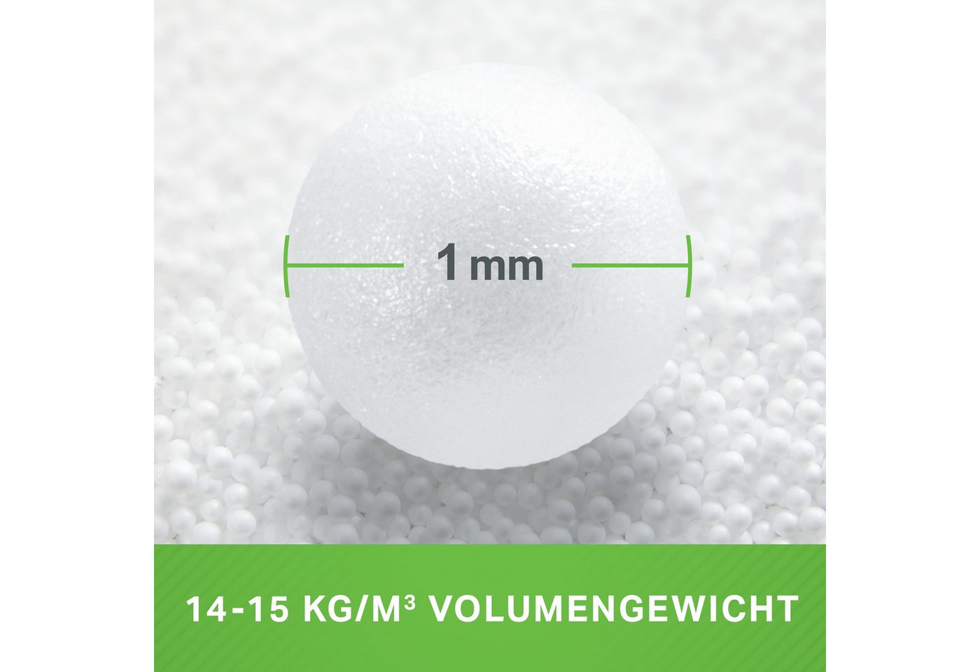 Green Bean Sitzsack Mikro-EPS Perlen - Styropor-Kügelchen (1 Liter - 430 Liter, Made in Germany), Nachfüllpack für Sitzsack-Füllung, Stillkissen, Kopfkissen – Bild 2 von 5