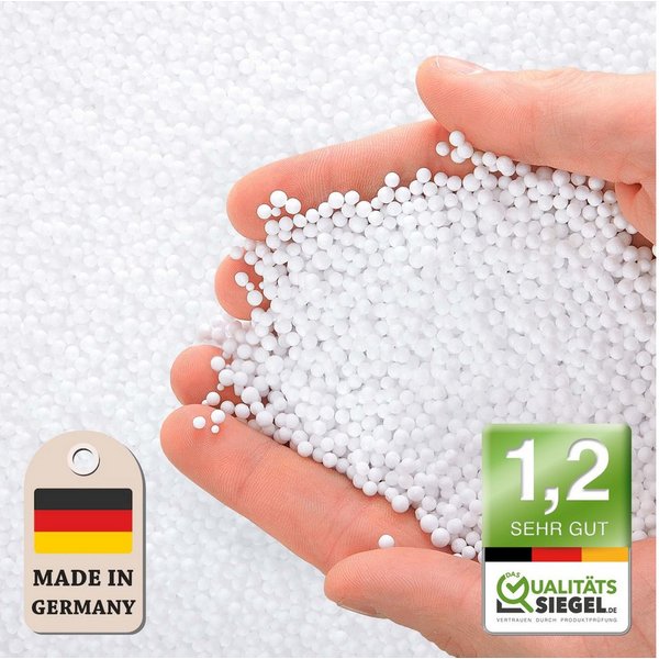 Green Bean Sitzsack Mikro-EPS Perlen - Styropor-Kügelchen (1 Liter - 430 Liter, Made in Germany), Nachfüllpack für Sitzsack-Füllung, Stillkissen, Kopfkissen