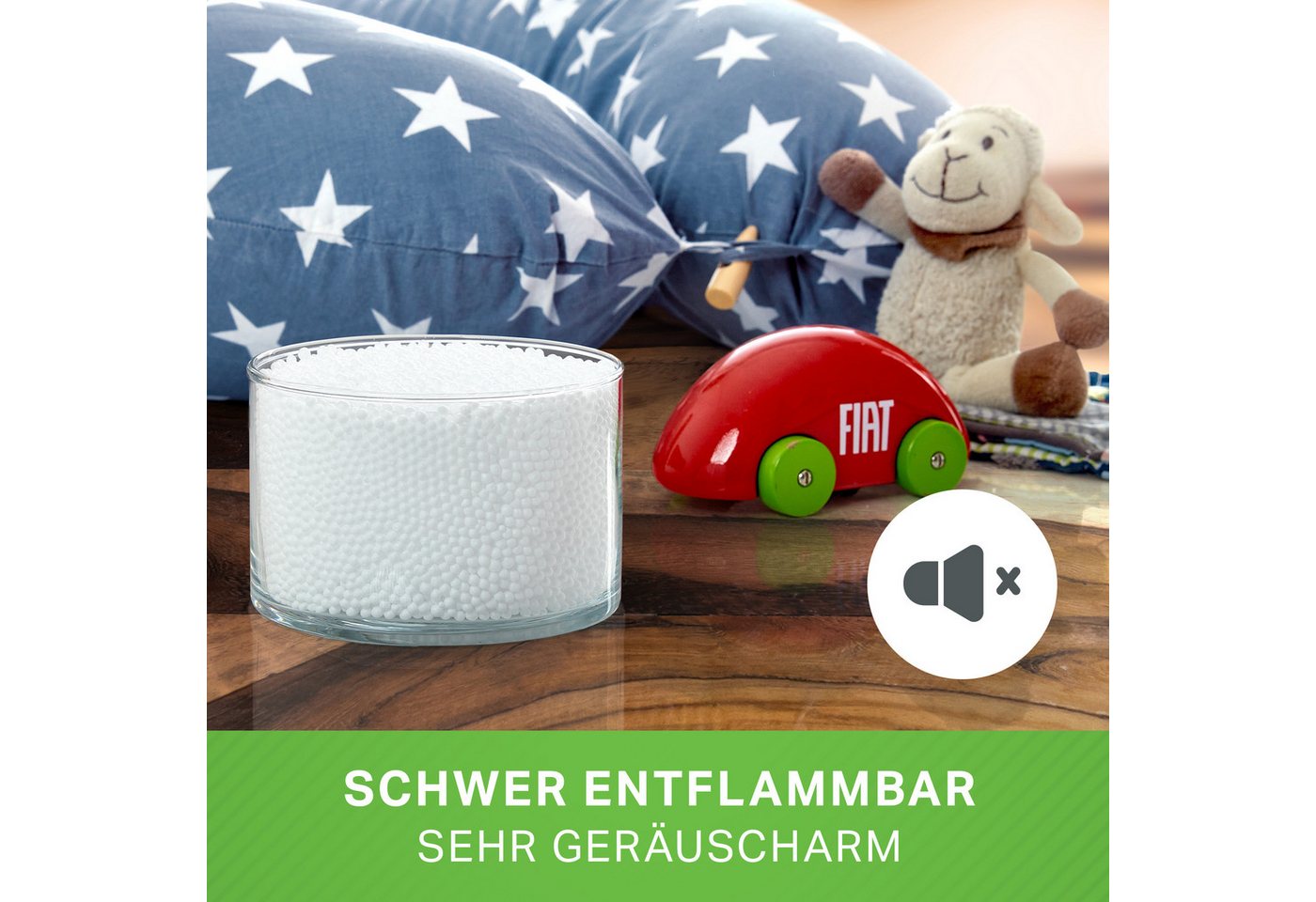 Green Bean Sitzsack Mikro-EPS Perlen - Styropor-Kügelchen (1 Liter - 430 Liter, Made in Germany), Nachfüllpack für Sitzsack-Füllung, Stillkissen, Kopfkissen – Bild 4 von 5