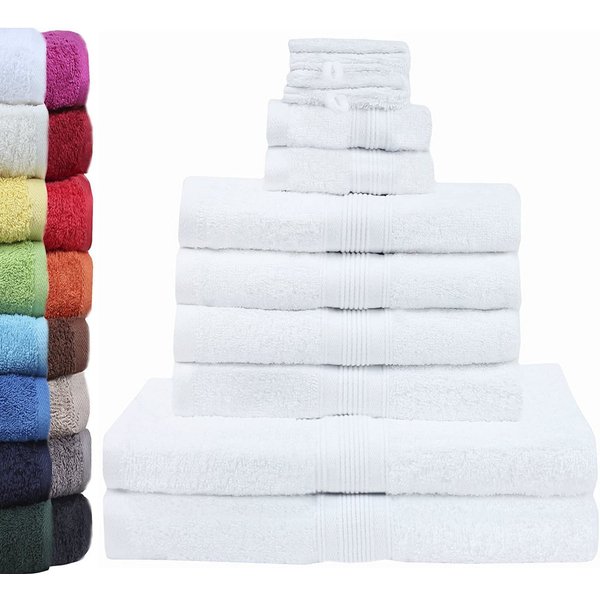 GREEN MARK Textilien Handtuch Set 10er-Set Premium Frottier Handtuch-Set, 100% Baumwolle (Set, 10-St), 4X Handtücher, 2X Duschtücher, 2X Gästetücher, 2X Waschha