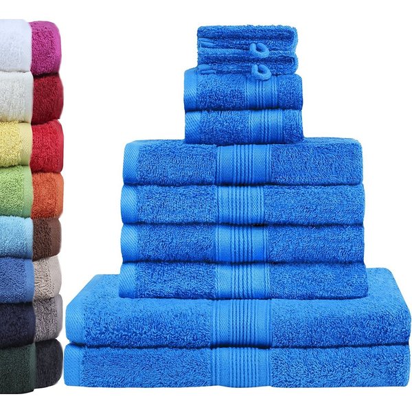GREEN MARK Textilien Handtuch Set 10er-Set Premium Frottier Handtuch-Set, 100% Baumwolle (Set, 10-St), 4X Handtücher, 2X Duschtücher, 2X Gästetücher, 2X Waschha
