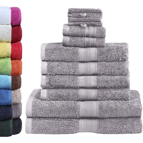 GREEN MARK Textilien Handtuch Set 10er-Set Premium Frottier Handtuch-Set, 100% Baumwolle (Set, 10-St), 4X Handtücher, 2X Duschtücher, 2X Gästetücher, 2X Waschha