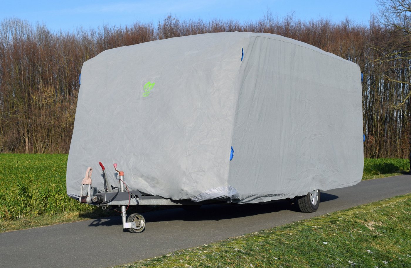 Green Yard Wohnwagenschutzhülle Wohnwagenschutzhülle Wohnwagen Abdeckplane CaravanCover S 460x250x220 (1 Stück, Inkl. Tragetasche), UV-beständig, schimmelresist – Bild 4 von 5