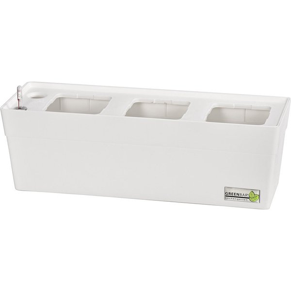 GREENBAR Kräutertopf Kräuterkasten, 48 x 16 x 15.5 cm, für 3 Kräutertöpfe, ganzjährig frische Küchenkräuter