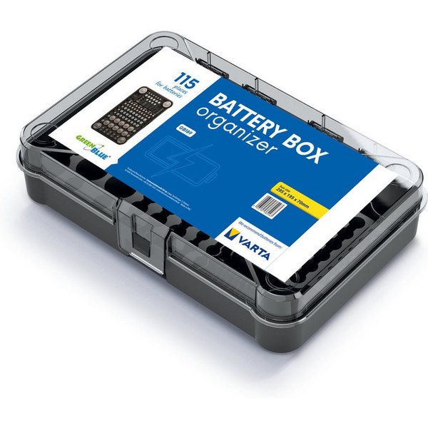 GreenBlue Batteriebox KBB03 (1 St), Batterie-Organizer, 115 Batterieplätze
